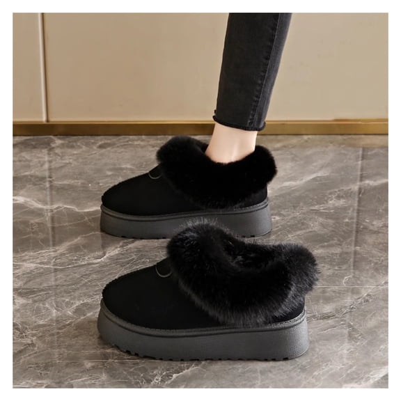 Winter Snow Boots Short Mid Calf Fashion Boot,Women's Platform Mini Boots Fur-Lined Winter Warm Ankle Snow Classic Ultra Comfortable Shoes