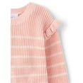 thumbnail image 3 of The Children's Place Baby Toddler Girls Long Sleeve Ruffle Sweater, Sizes 12M-5T, 3 of 3