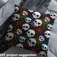 thumbnail image 2 of Feelyou Kids Skull Fabric by the Yard 1 Yard, Gothic Horror Skeleton Home Decor Fabric by the Yard, Sugar Halloween Style Sewing Fabric, Lightweight Room Decor, 2 of 6