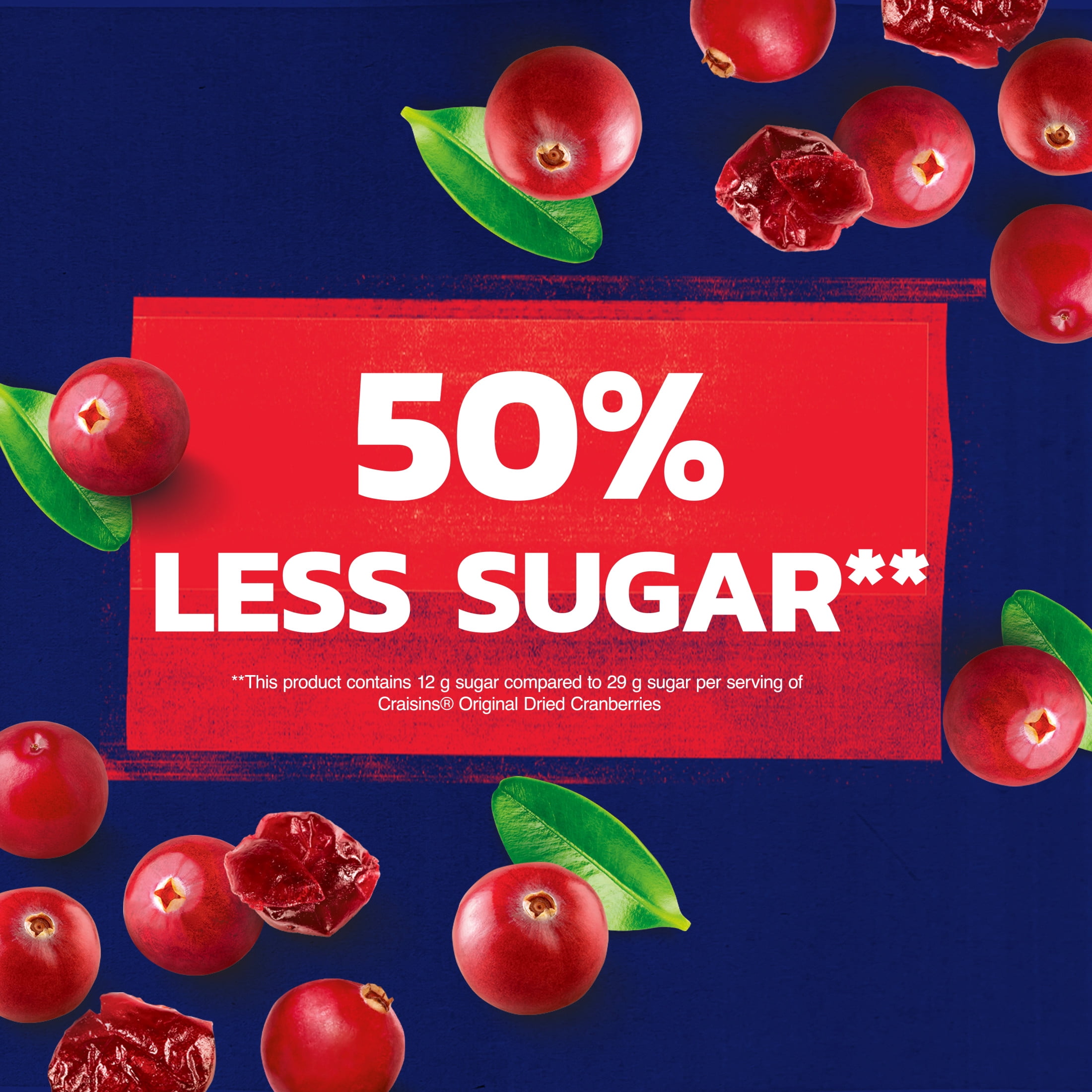 (4 pack) Ocean Spray® Craisins®, 50% Less Sugar Dried Cranberries, Dried Fruit, 20 oz Pouch