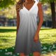 thumbnail image 3 of Vestido Largo de Manga Larga para las Mujeres Cuello en V Plisado Impresión sin Posicionamiento con Tela Elástica, Vestido Casual de Cintura Elástica para Uso Diario Y de Playa, 3 of 6