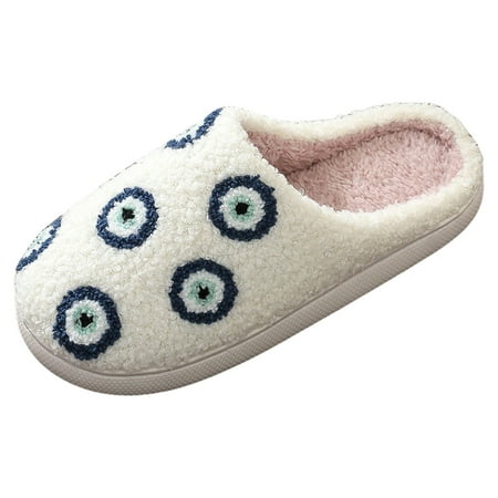 

Jungdeepe Couple Winter Quirky Eye Pattern Cartoon Large Size Warm Padded Slippers Women Bed Slippers Set Warm Feet Slippers for Women Slide on Casual Shoes for Women Fuzzy Slide Slippers for Women