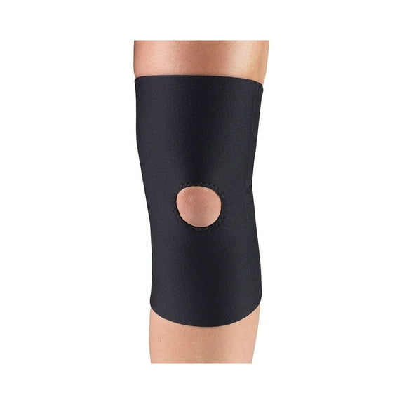 OTC Knee Support, Open Patella, Neoprene, Black, Medium