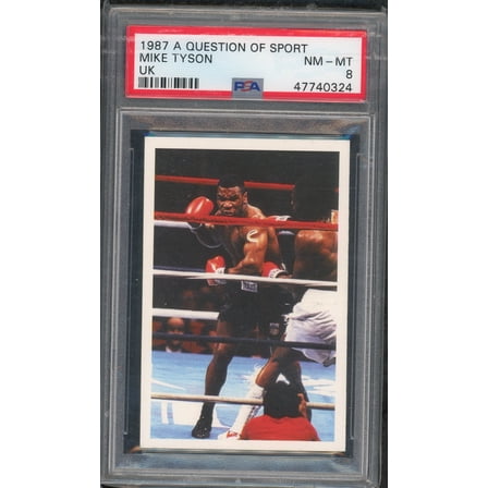 Mike Tyson 1987 A Question of Sport UK Boxing Rookie Card RC Graded PSA 8