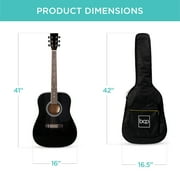Best Choice Products 41in Full Size All-Wood Acoustic Guitar Starter Kit w/Gig Bag, E-Tuner, Pick, Strap, Rag - Black