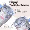 thumbnail image 4 of 20OZ Flamingo Tumbler with Handle Leak Resistant Mug Cup Great Gifts for Women Flamingo Lovers Ideal for Birthday Christmas Celebrations Daily Hydration, 4 of 6