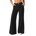 thumbnail image 2 of YanHoo Dress Pants for Women Elastic Waist Loose Wide Leg Pant Casual Work Business Trousers with Pockets, 2 of 8