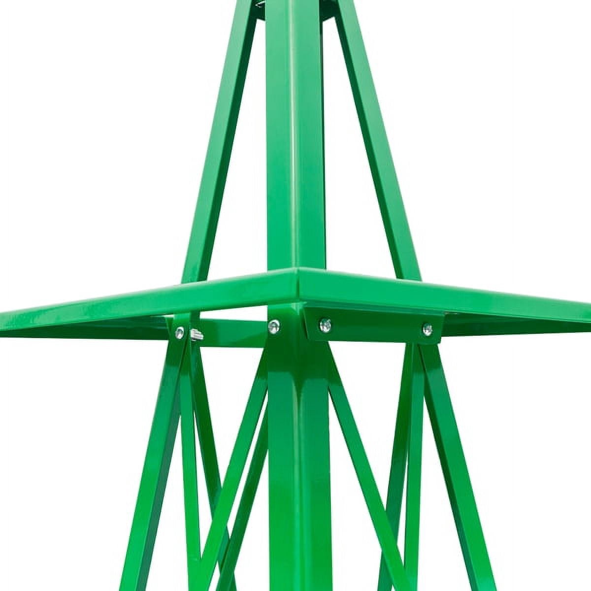 Alvantor 8 ft Weather Resistant Iron Garden Windmill with 4-Leg Stand Green Outdoor Yard Decor
