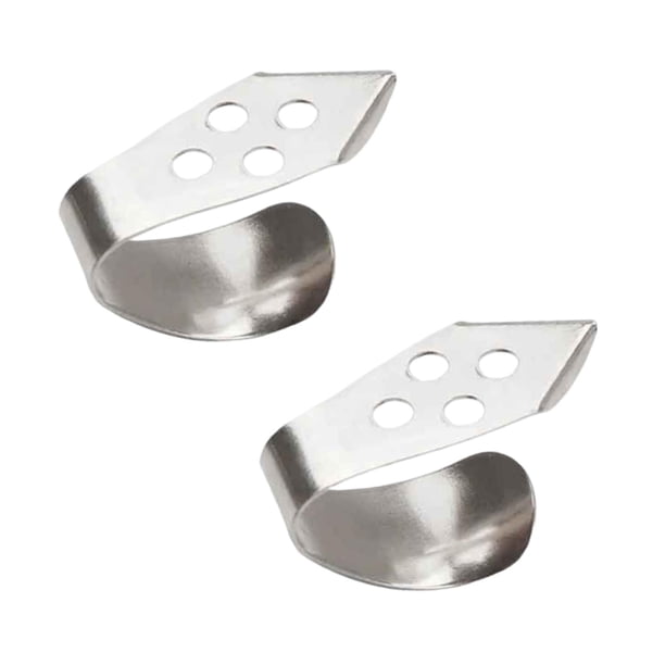 Púas de guitarra ajustables de acero inoxidable con diseño ventilado y ajuste cómodo. 2 pulgares