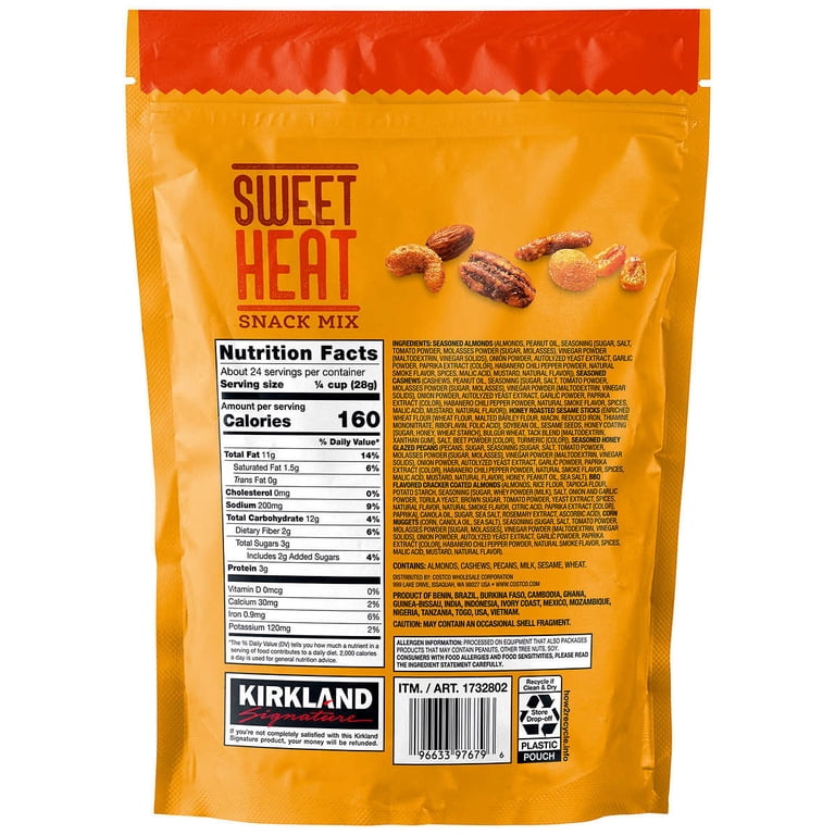 Kirkland Sweet Heat Snack Mix, BBQ Almonds, Pecans, Sesame Sticks