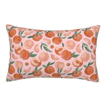Binfone Painting Peach Standard Size Pillowcase, Long Staple Pure Cotton Envelope Closure Pillow Cover (Pillow core not included),14"x20"