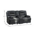 thumbnail image 4 of Lexicon Fabian Breathable Faux Leather Double Glider Reclining Love Seat in Gray, 4 of 4