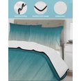 thumbnail image 4 of Quilts Twin Size, Teal Blue Ombre Soft Comforter Bedding Set for Bed, Contemporary Gradient Abstract Art Lightweight Quilted Bedspread with Pillow Cover(2 Pieces) for All Season, 68x86 Inch, 4 of 6