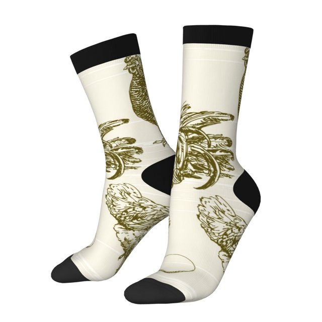 Balery Chickens Calcetas Largas con Estampado para Hombre y Mujer – Suaves y Transpirables, Talla Única (US 5-11)