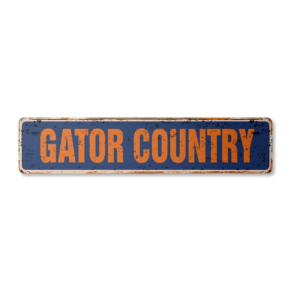 GATOR COUNTRY Vintage Plastic Street Sign gators fan aligator lover football | Indoor/Outdoor | 36" Wide