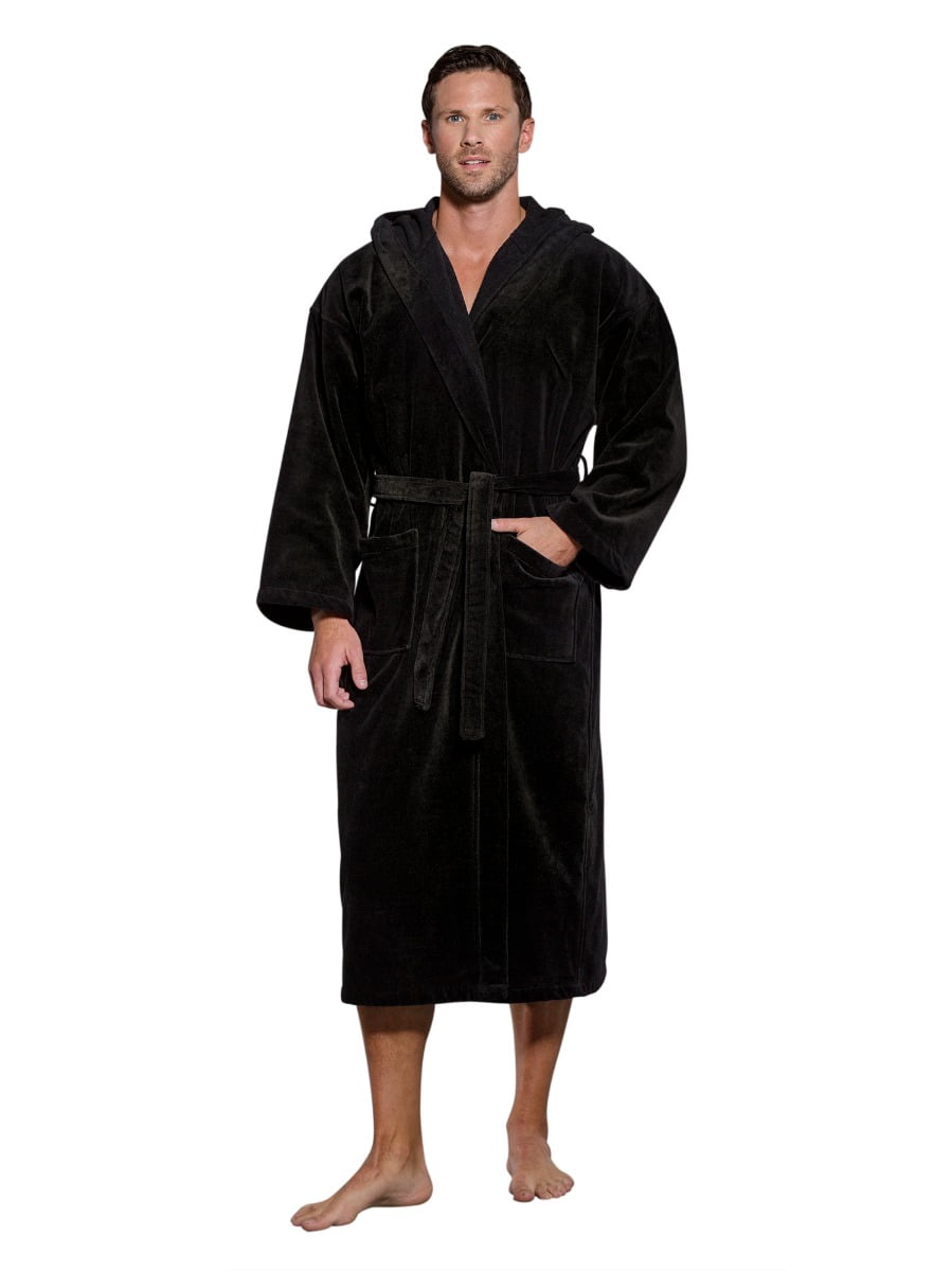 100 Turkish Cotton Hooded Terry Velour Bathrobe Made in Turkey (Small