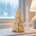 thumbnail image 2 of Gold Resin Christmas Tree, Vintage Textured Metallic Holiday Tree Decor, for Indoor, Centerpieces, Fireplace, Mantel, Home Decor, Holiday Gifts, 2 of 7