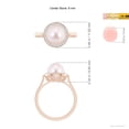 thumbnail image 5 of Angara Japanese Akoya Cultured Pearl Ring with Pave Diamond Halo in 14K Rose Gold for Women | June Birthstone Jewelry for Her, 5 of 8