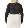 thumbnail image 3 of Agnes Orinda Plus Size Women's Loose Casual Cover Up Sheer Open Front Cropped Lace Cardigan, 3 of 5