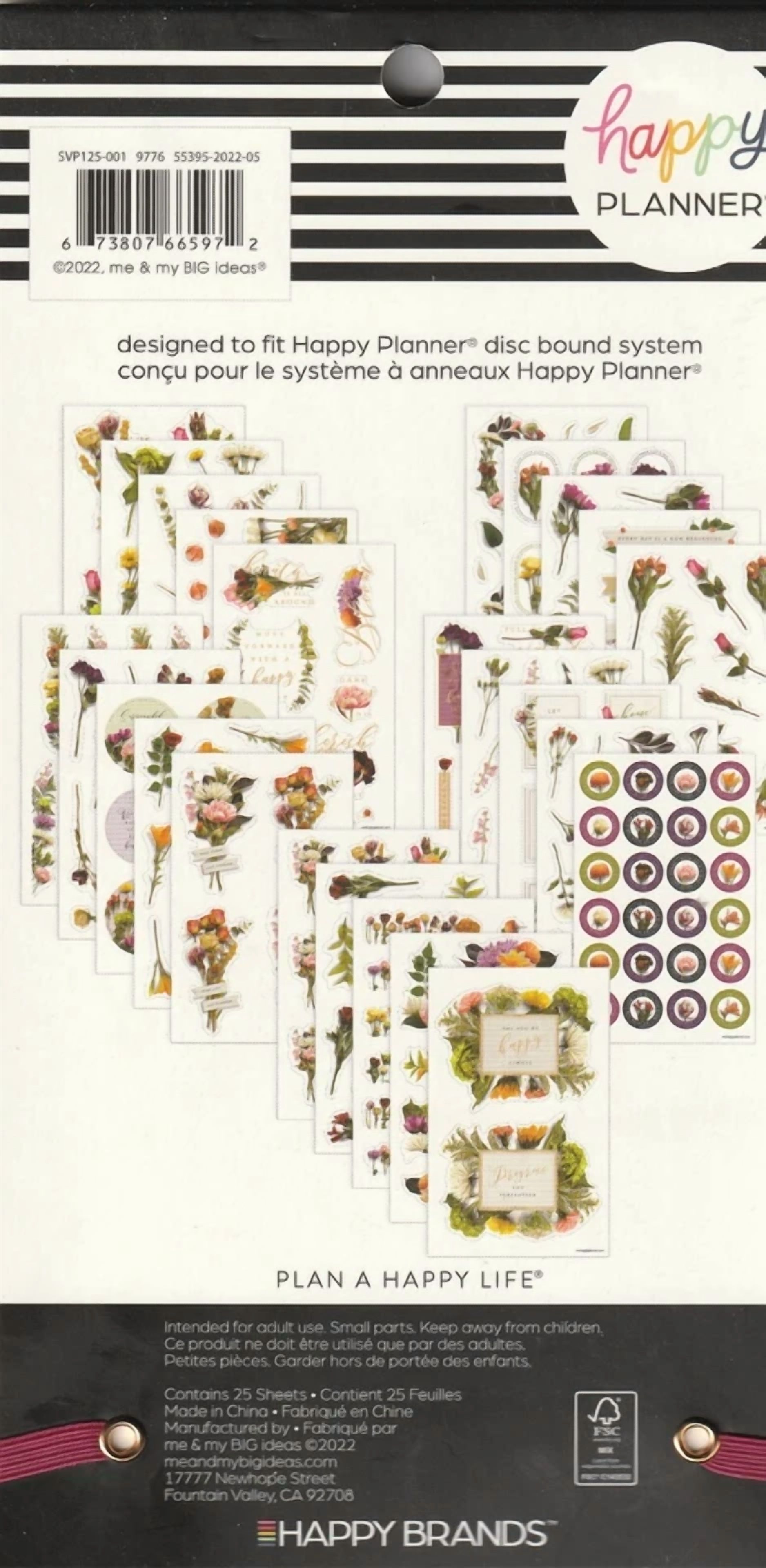 New! Happy Planner Beautiful Blooms Planner Stickers 264 Pc Fast Free Ship! Wow!