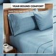 thumbnail image 3 of Superior Melange Flannel Cotton Sheet Set, Twin XL, Blue, 3 of 11