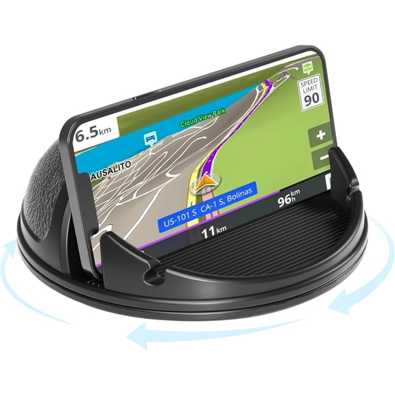 MM Car Phone Holder, Car Phone Mount Silicone Car Pad Mat for Various Dashboards, Slip Free Desk Phone Stand Compatible with iPhone, Samsung, Android Smartphones, GPS Devices and More, Black