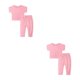 thumbnail image 3 of Qarigey Verano niñas cuello camiseta pantalones conjunto estilo Casual diseño Simple fiesta banquete senderismo Tops pantalones Kit ropa Type7 NO7, 3 of 6