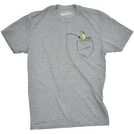 Painted Pocket - Mens Pocket Fisherman Funny T shirts Printed Graphic Sporting Tee Novelty T shirt