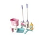 thumbnail image 5 of Juego de limpieza para niños pequeños: escoba y juego de limpieza, trapeador, cepillo, plumero, juguete para barrer. Cubo de rosa, 5 of 9