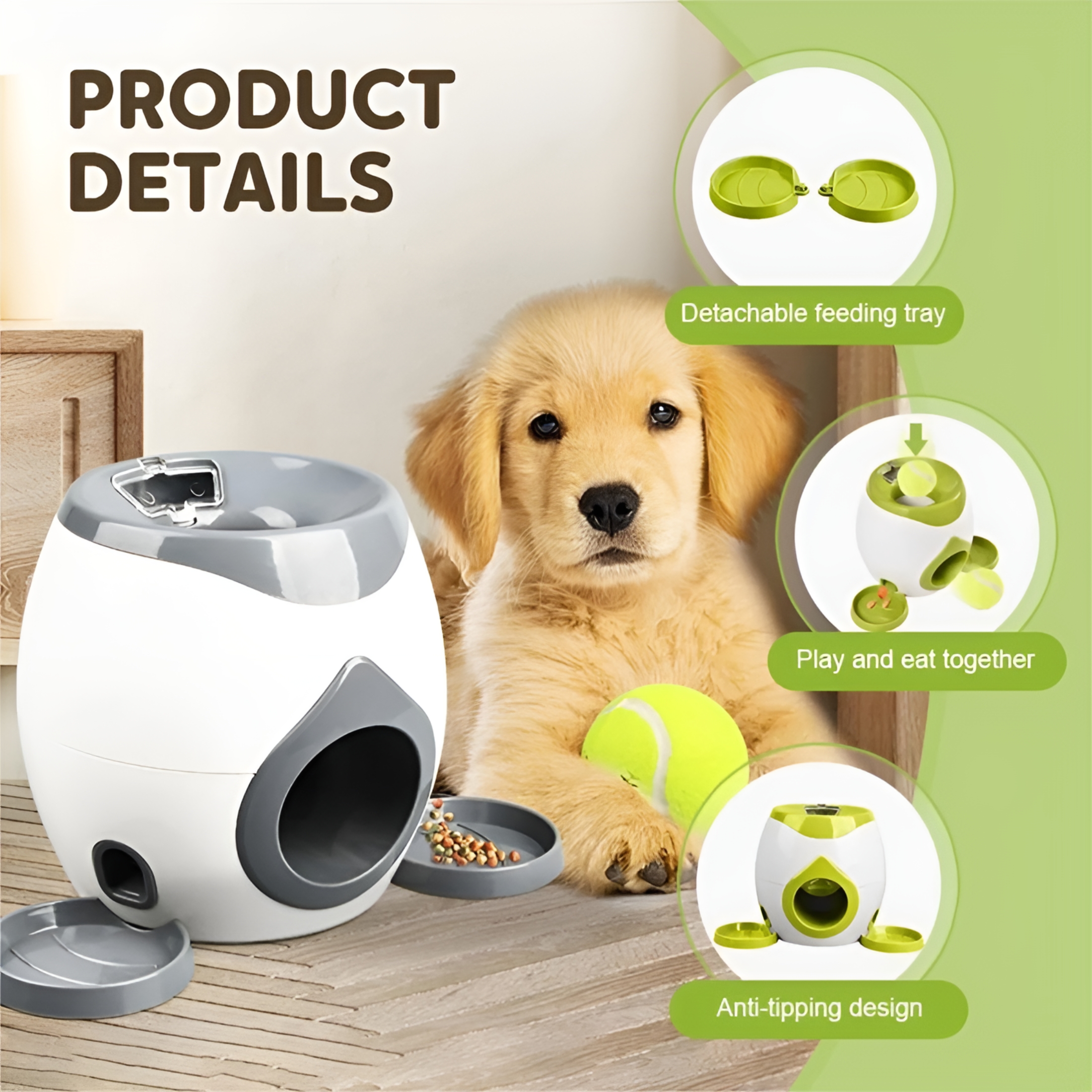 BESTSKY Dog Ball Thrower Launcher with Food Reward for Interactive Play & Training Ball Launcher for Dogs