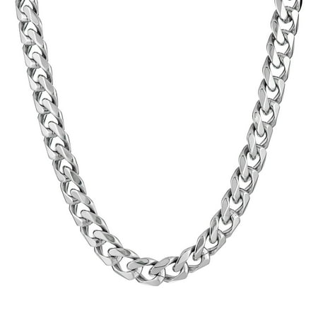 Stainless Steel Curb Chain Necklace 22"