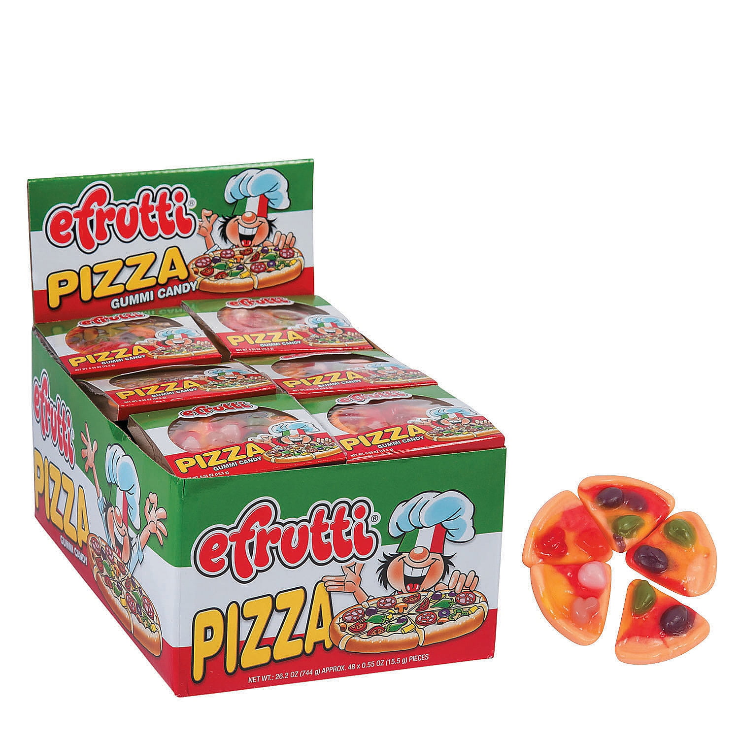 Efrutti® Pizza Gummy Candy, Edibles, Party Supplies, 48 Pieces