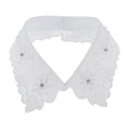 thumbnail image 3 of Women\'s Rhienstone Flower Detachable Faux Lapel Shirt Collar Necklace Choker - White, 3 of 8