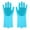 Blue, variant on Silicone Dishwashing Gloves, Pet Grooming Rubber Scrubbing for Dishes, Sponge Wash Cleaning with Scrubbers (13.6" L)