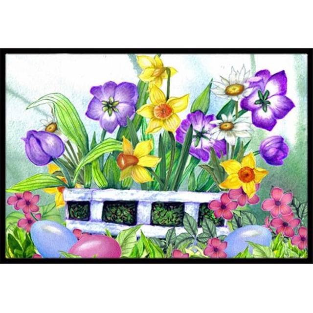 Carolines Treasures PJC1099MAT Finding Easter Eggs Tapis Intérieur & Extérieur - 18 x 27 Po.