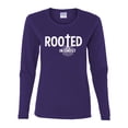 thumbnail image 2 of Wild Bobby Rooted in Christ Inspirational/Christian Women Graphic Long Sleeve Tee, Purple, Large, 2 of 5