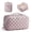 Pink Checkerboard, variant on Travel Makeup Bag for Women, Large Capacity Portable Cosmetic Bags Make up Organizer Pouch with Handle, Flat Open Toiletry Bag for Toiletries, Brush
