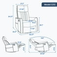 thumbnail image 3 of Massage Chairs Grey Faux Leather Heat Massage Manual Recliner Chair with Rocker and Swivel for Living Room,Living Room Recliners, 3 of 18