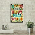 thumbnail image 3 of 1pc Rustic Floral "This Is My Happy Place" Aluminum Welcome Sign, 8x12 Inch – Vibrant Multicolor Garden Decor, Durable Metal Wall Art for Indoor & Outdoor Home Accent, Patio Decor, 3 of 8