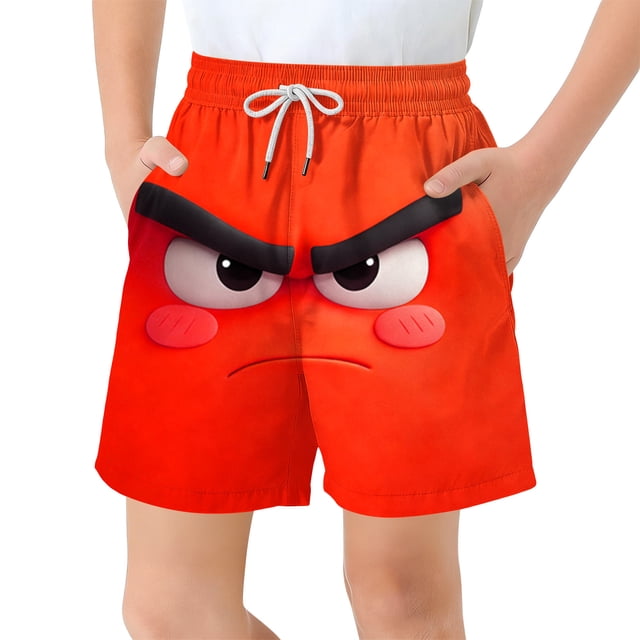 Pantalones cortos de bolsillo para niños con cordón elástico estampado casual traje de baño pantalones de cinco puntos