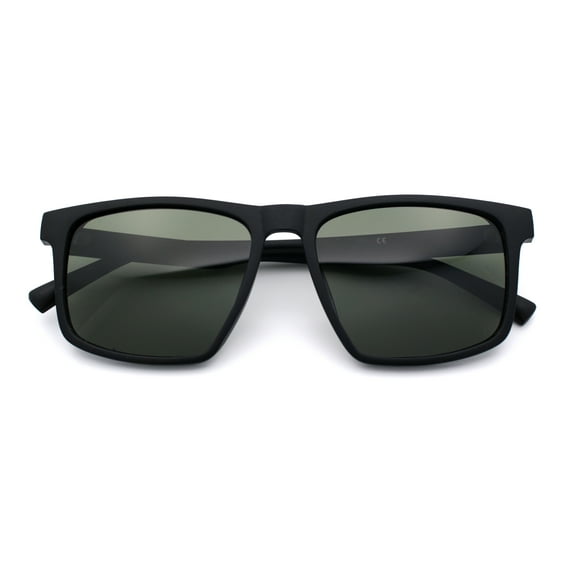 Polarized Gentlemanly Hipster Mens Sport Horn Rim Plastic Sunglasses [Black Green White - Green]