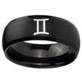 thumbnail image 2 of Tungsten Gemini Zodiac 8mm Brushed Black Dome Polished Men Ring, 2 of 2