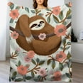 thumbnail image 3 of ARISTURING  Sloth Flannel Throw Blanket  Lightweight Office Couch Sofa Bedroom for Kid Adults All Season, 3 of 6