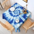 thumbnail image 2 of Blue Tie Dye Mandala Pattern Square Tablecloth,Waterproof Square Table Cover,Wipeable Spillproof Washable Table Cover for Home Kitchen Party Decor 52"x52"(132x132cm), 2 of 6