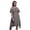 Gray2, variant on Bimba Block Print Cold Shoulder Women Swing Tunic Flutter Sleeve Midi Dress-Large