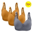 thumbnail image 2 of Bigersell Racerback Bras Pack for Women in Clearance 3pc Woman's Plus Size Solid Color Without Underwire Gathering Comfortable Bras Daily Bra Lace Bra Style F-1220 Gray 36/80, 2 of 2