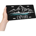 thumbnail image 3 of License Plate Explore Wander Wanderlust Mountains Decorative Car Front License Plate Cover,Vanity Tag,Metal Car Plate, Novelty License Plate for Men/Women/Boy/Girls Car,6 X 12 Inch, 3 of 8