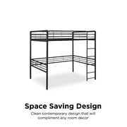 DHP Tommy Full Metal Loft Bed, Black