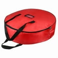 thumbnail image 2 of Holiday Storage Bag 25-Inch, Red Zippered Organizer for Wreaths, Garlands, Ornaments & Christmas Lights, 2 of 9