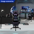 thumbnail image 3 of FULLWATT Video Gaming Chair Office Chair Ergonomic PC Computer Chair Reclining Racing Chair with High Back Swivel Executive Office Desk Chair with Extendable Footrest Adjustable Lumbar Pillow Gray, 3 of 13